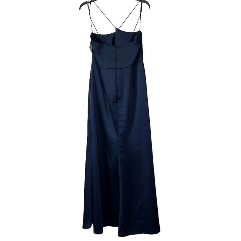NWT Dessy Collection Cowl-Neck Criss Cross Slip Dress Midnight Size 14 Reg. $231 - Picture 4 of 11
